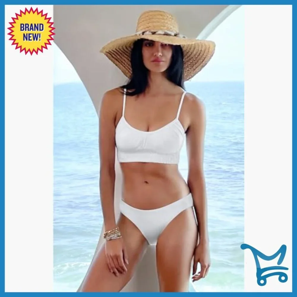 Adjustable Cami Bikini Top with Removable Straps, Medium, Polyester Spandex